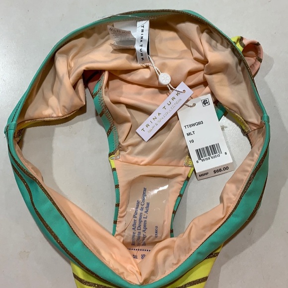Trina Turk Lurex Stripe Basic Hipster‎ Swim Bottom - Picture 7 of 8